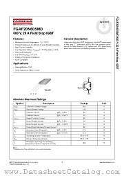 FGAF20N60SMD datasheet pdf Fairchild Semiconductor