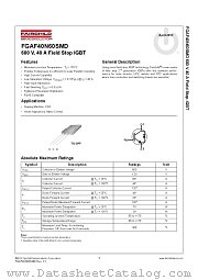 FGAF40N60SMD datasheet pdf Fairchild Semiconductor