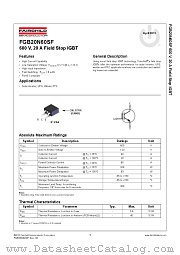 FGB20N60SF datasheet pdf Fairchild Semiconductor