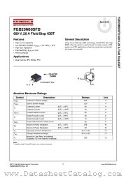 FGB20N60SFD datasheet pdf Fairchild Semiconductor