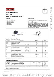 FGB7N60UNDF datasheet pdf Fairchild Semiconductor