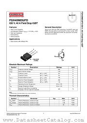 FGH40N65UFD datasheet pdf Fairchild Semiconductor