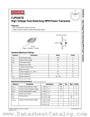 FJP3307D datasheet pdf Fairchild Semiconductor