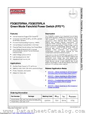 FSQ0370RLA datasheet pdf Fairchild Semiconductor