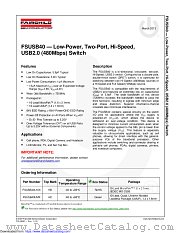 FSUSB40 datasheet pdf Fairchild Semiconductor