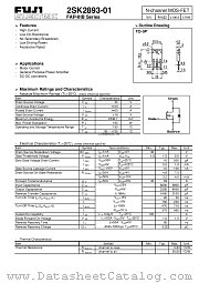 2SK2893-01 datasheet pdf Fuji Electric
