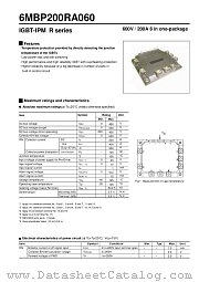 6MBP200RA060 datasheet pdf Fuji Electric