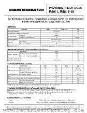 R5611-01 datasheet pdf Hamamatsu Corporation