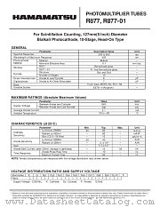 R877-01 datasheet pdf Hamamatsu Corporation