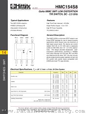 HMC154S8 datasheet pdf Hittite Microwave Corporation