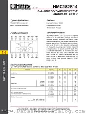 HMC182S14 datasheet pdf Hittite Microwave Corporation