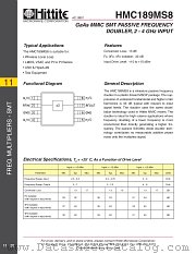 HMC189MS8 datasheet pdf Hittite Microwave Corporation