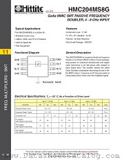 HMC204MS8G datasheet pdf Hittite Microwave Corporation