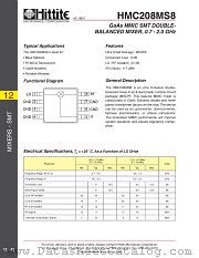 HMC208MS8 datasheet pdf Hittite Microwave Corporation