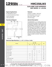 HMC258LM3 datasheet pdf Hittite Microwave Corporation