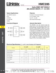 HMC285 datasheet pdf Hittite Microwave Corporation