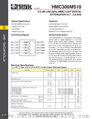 HMC306MS10 datasheet pdf Hittite Microwave Corporation