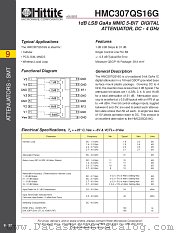 HMC307QS16G datasheet pdf Hittite Microwave Corporation