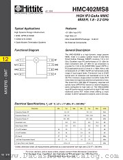 HMC402MS8 datasheet pdf Hittite Microwave Corporation