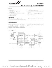 HT16515 datasheet pdf Holtek Semiconductor