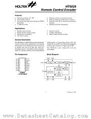 HT6026 datasheet pdf Holtek Semiconductor