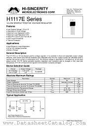 H1117EADJ datasheet pdf Hi-Sincerity Microelectronics