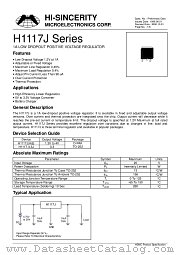 H1117-3.3J datasheet pdf Hi-Sincerity Microelectronics