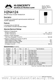 H2N4124 datasheet pdf Hi-Sincerity Microelectronics