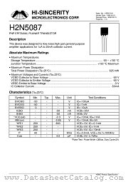 H2N5087 datasheet pdf Hi-Sincerity Microelectronics