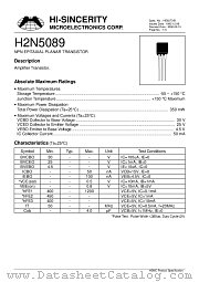 H2N5089 datasheet pdf Hi-Sincerity Microelectronics