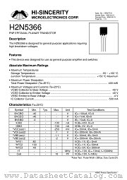 H2N5366 datasheet pdf Hi-Sincerity Microelectronics
