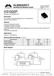 H31002P datasheet pdf Hi-Sincerity Microelectronics