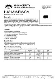 H431AM datasheet pdf Hi-Sincerity Microelectronics