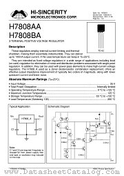 H7808BA datasheet pdf Hi-Sincerity Microelectronics