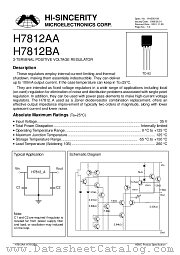H7812BA datasheet pdf Hi-Sincerity Microelectronics