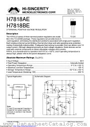 H7818AE datasheet pdf Hi-Sincerity Microelectronics