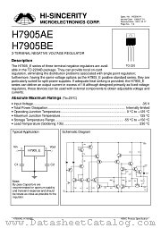 H7905BE datasheet pdf Hi-Sincerity Microelectronics