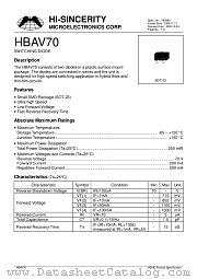 HBAV70 datasheet pdf Hi-Sincerity Microelectronics