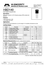 HBD140 datasheet pdf Hi-Sincerity Microelectronics