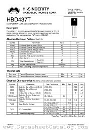 HBD437T datasheet pdf Hi-Sincerity Microelectronics