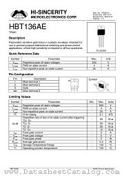 HBT136AE datasheet pdf Hi-Sincerity Microelectronics