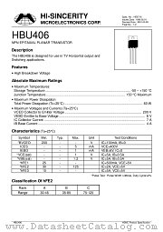 HBU406 datasheet pdf Hi-Sincerity Microelectronics
