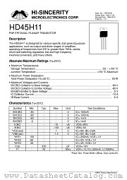 HD45H11 datasheet pdf Hi-Sincerity Microelectronics