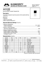 HI122 datasheet pdf Hi-Sincerity Microelectronics