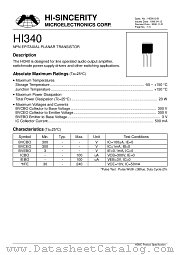 HI340 datasheet pdf Hi-Sincerity Microelectronics