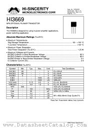 HI3669 datasheet pdf Hi-Sincerity Microelectronics