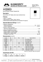 HI3953 datasheet pdf Hi-Sincerity Microelectronics