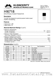 HI6718 datasheet pdf Hi-Sincerity Microelectronics
