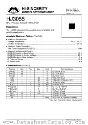 HJ3055 datasheet pdf Hi-Sincerity Microelectronics