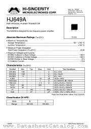 HJ649A datasheet pdf Hi-Sincerity Microelectronics